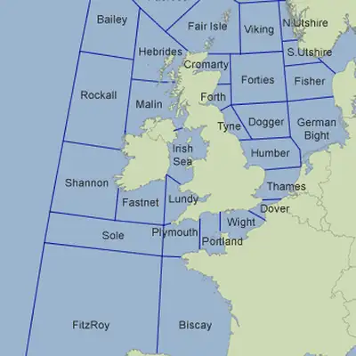 UK Sea Areas map